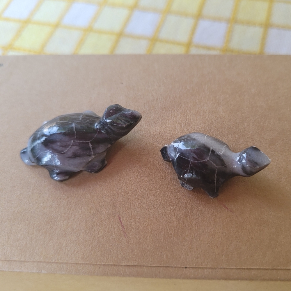 Mini Gray Stone Turtle Figurines